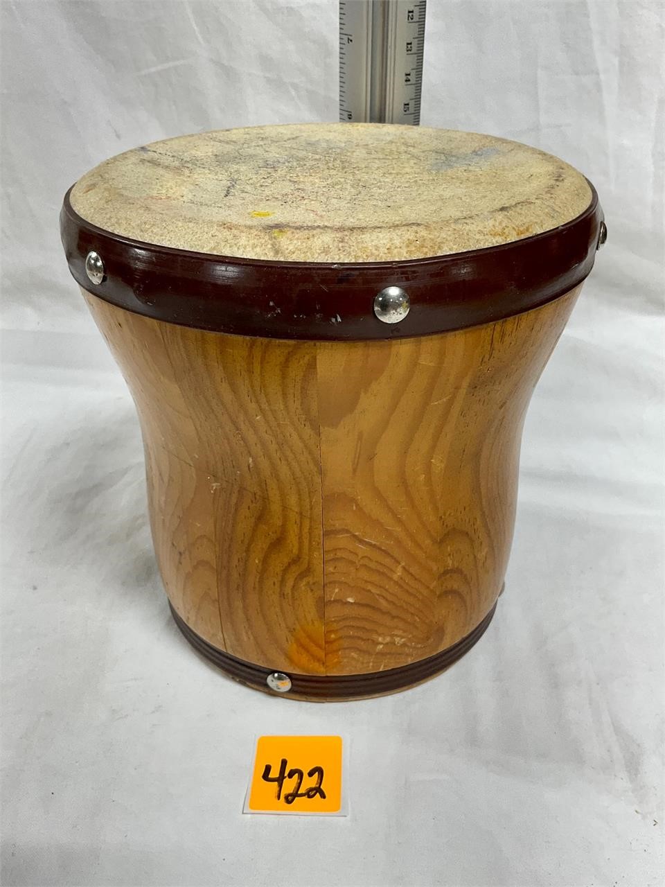 Vtg Wood Bongo Drum