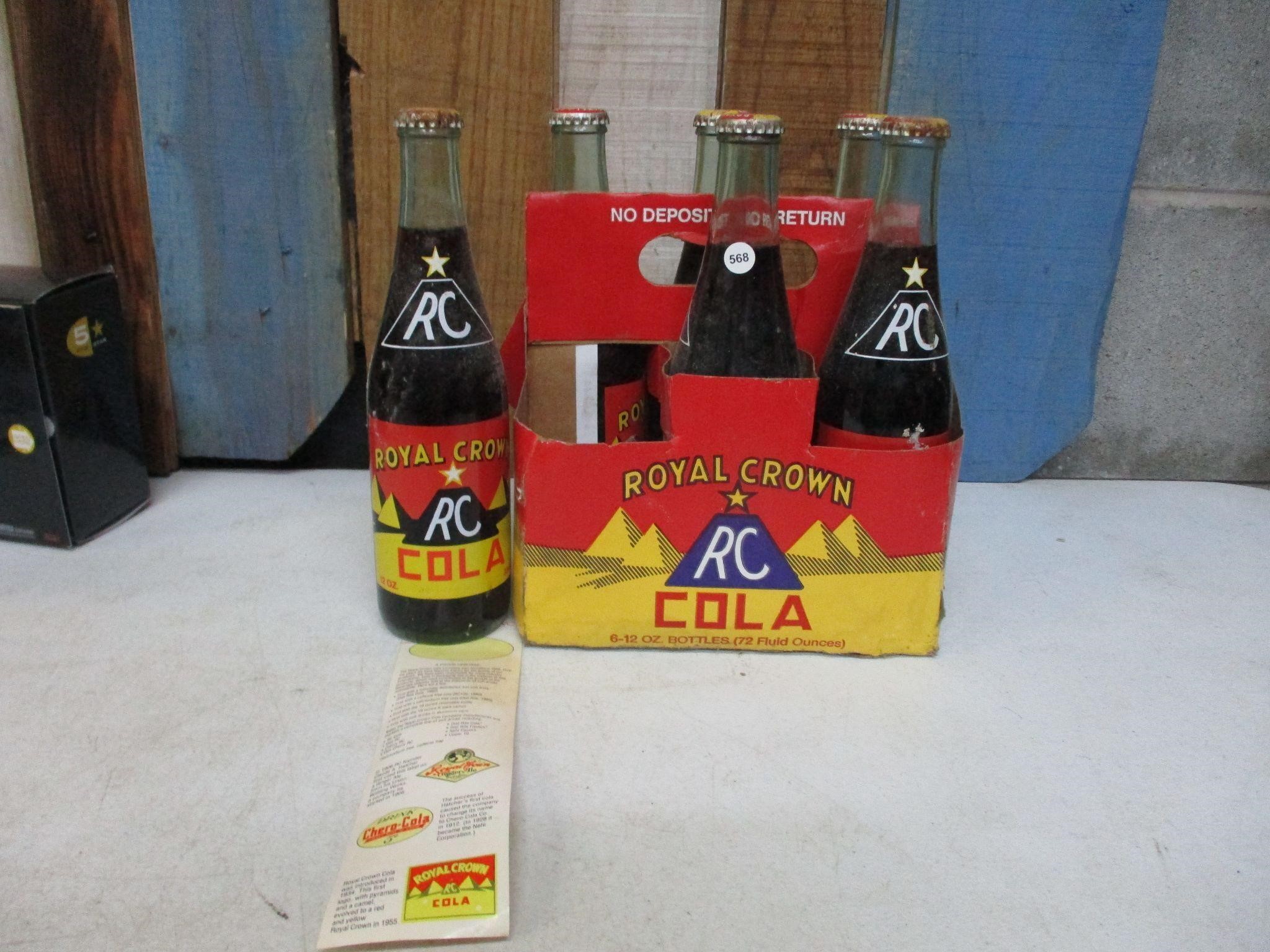 6 Pack of RC Cola 12Oz Bottles Collectors
