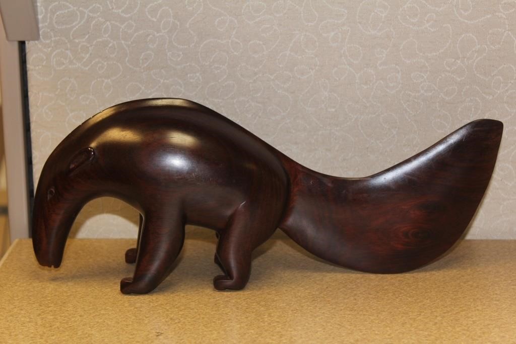 Exotic Hardwood Carving of an Armadillo
