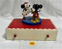 Vtg Mickey/Minnie Wood Music Box Drawer