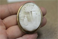 Victorian Gold Filled Cameo Pin