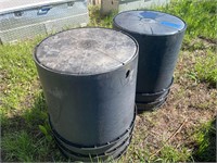 3 Black Tubs - great for gardening or storage
