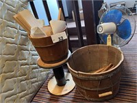 WOODEN SPOOL AND BUCKET