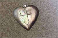 Vintage mother of Pearl Heart Pendant