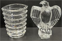 Baccarat Crystal Art Glass Vase & Eagle