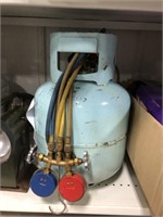 FREON TANK AND GUAGES, NO SHIPPING