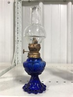 SMALL COBALT KEROSENE LAMP