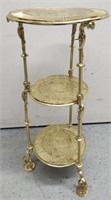 Antique Brass Tiered Stand Coat of Arms