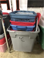 STACK OF TUBS AND LIDS