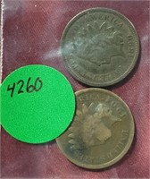 1890 & 1904 INDIAN HEAD CENTS
