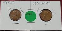 1945 & 1952-S LINCOLN WHEAT CENTS