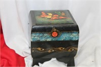 A Signed Russian Lacquer Folk Art Box