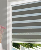 34" W x 72" H Dark Gray Zebra Window Shades Blinds