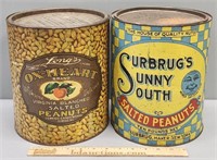 2 Salted Peanuts Tin Cans; Oxheart & Surbrugs