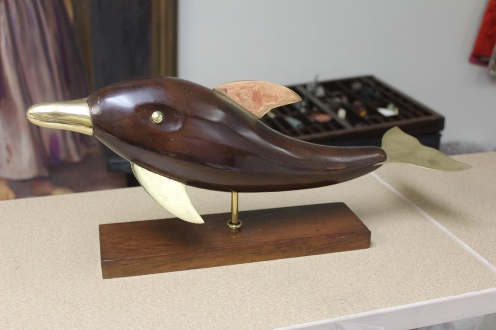 Exotic Wood Carved Dolphin