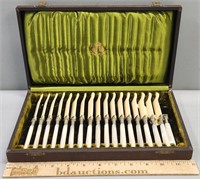 Mother of Pearl Handled Butter Spreaders & Box