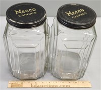 2 Necco Candy Jars Country Drugstore