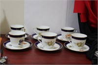 Set of 6 German Fruit Cups and Saucers