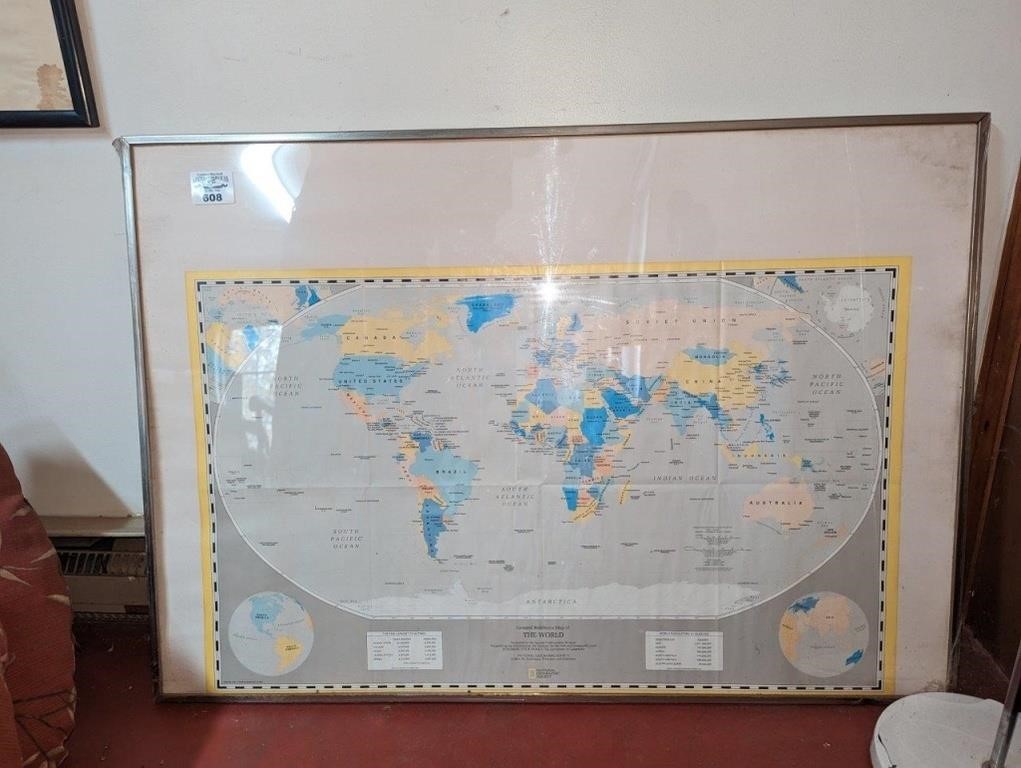 Framed Map of the world
