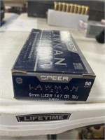 BOX SPEER LAWMAN 9MM LUGER AMMO