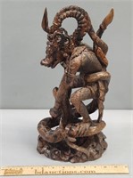 Asian Gargoyle Figure Carved Wood