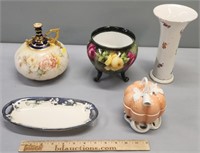 Meissen Vase; KPM Tray & Continental Porcelain Lot