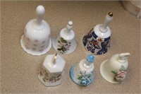 Lot of 6 Ceramic Holiday Bells