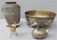 Brass & Pewter Chinese Decoratives Lot Collection