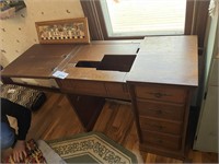 SEWING TABLE WITH SUPPLIES