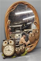 Burwood Company Owl Clock & Owl Mirror