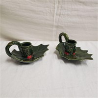 Poinsettia Candle Stick Holders