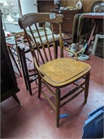 Antique Wood Chair with perforated seat