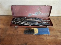 LARGE ASORTMENT OF DRILL BITS W/ METAL CASE