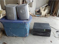 Vcrs and speakers in tote