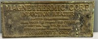 Antique Cast Metal Advertising Sign Magnethermic