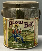 Plow Boy Advertising Tobacco Can Paper Litho