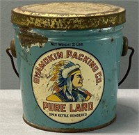 Shamokin Packing Pure Lard Advertising Tin Can