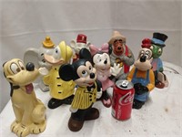 10 Disney Vintage Ceramic Figurines averaging 9"h