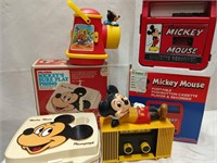 Mickey Mouse lot Battery operated Phonograph,