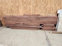 LOT OF TONGUE & GROOVE LUMBER (SOME HAVE STAPLES)