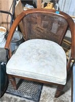 Round Cainback Chair. Cream Color Seat
