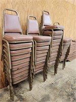 LOT OF BROWN PADDED STACKING CHAIRS