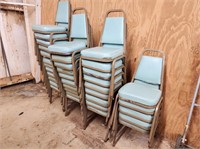 LOT OF BLUE PADDED STACKING CHAIRS