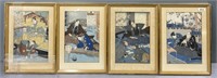 4 Japanese Woodblock Style Prints