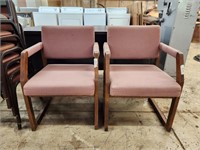 PAIR OF CUSHIONED WAITING ROOM CHAIRS