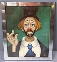 Red Skelton Signed Clown Print Framed