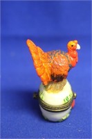 A Ceramic Turkey Trinket Box