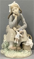 Lladro Girl & Doll Porcelain Figure