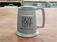 VINTAGE NEW YORK LIFE PEWTER BEER MUG