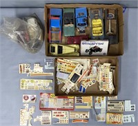 Toy Cars; Car Parts & Car Stickers Lot Collection